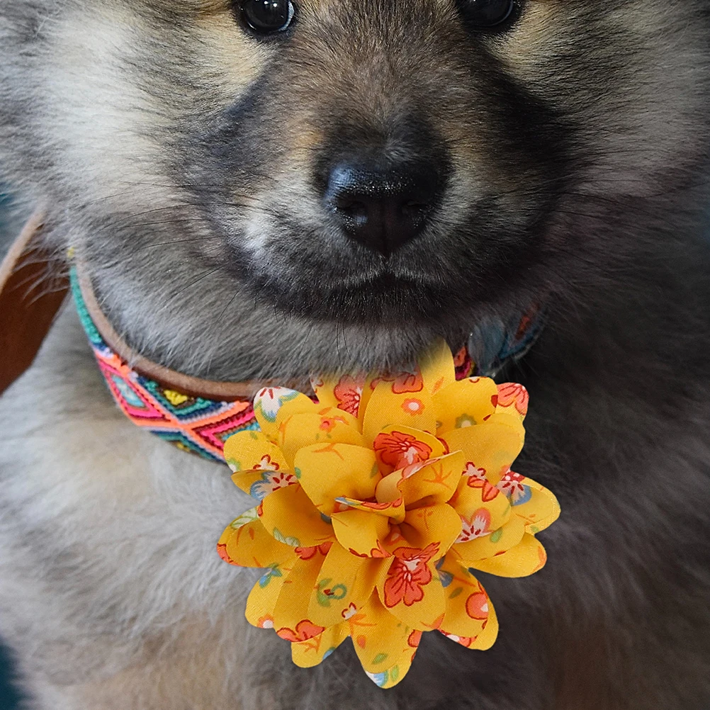 

20Pcs Pet Collar Flower Lace Decorations Dog Cat Bow Tie Charms Puppy Party Cosplay Accessories Dog Collar Flowers