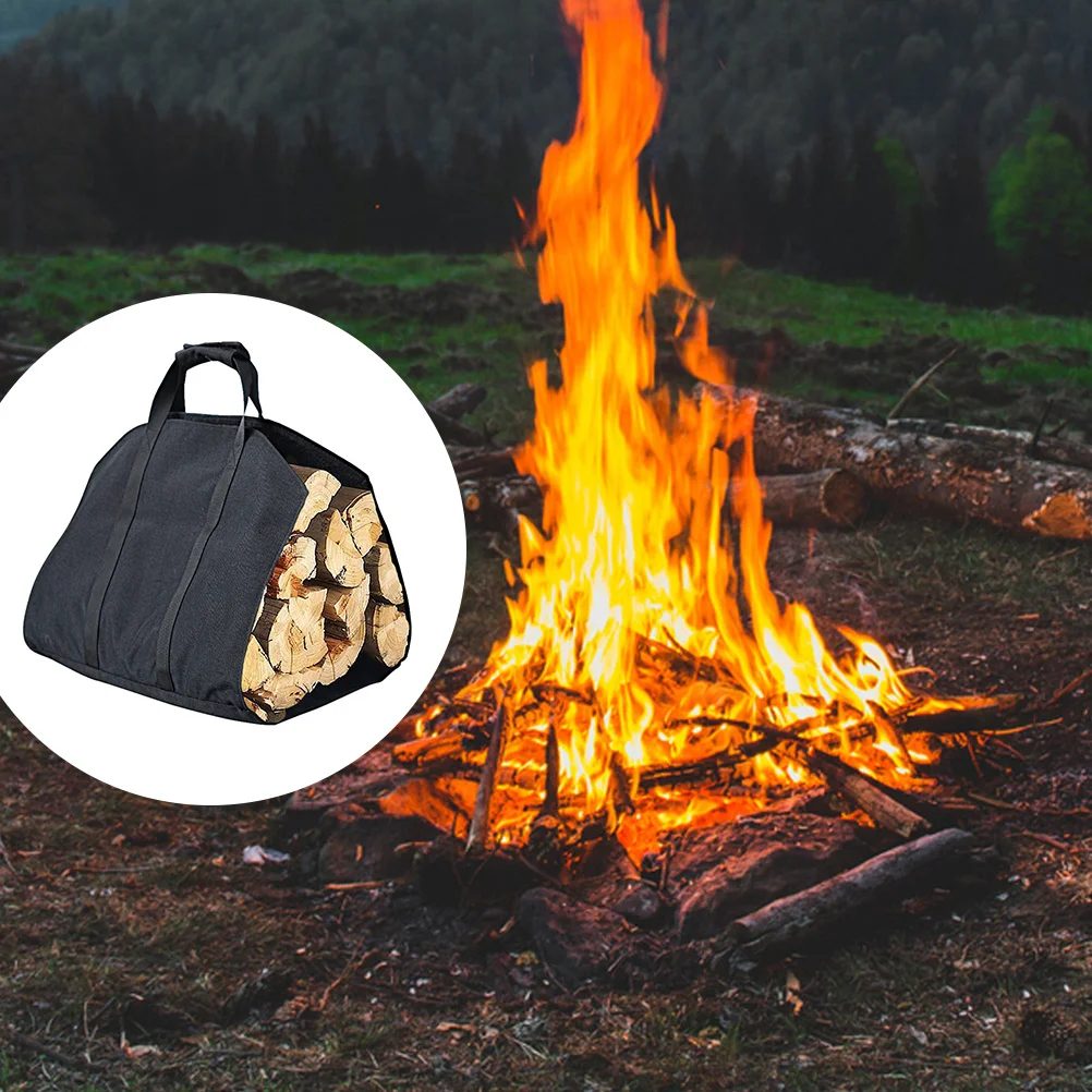 

1Pcs Oxford Cloth Firewood Storage Pouch Large Log Carrier Firewood Tote Bag Double Handle Wood Carrying Container for Outdoor