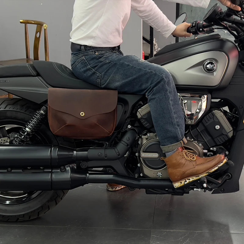 Suitable for Qianjiang Flash 600 modified accessories motorcycle retro leather bag storage