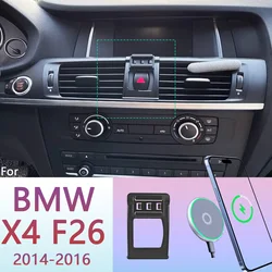 For BMW X4 F26 2014 2015 2016 Magnetic Phone Holder 15W Wireless Charging Phone Stand MagSafe Phone Support Custom Base