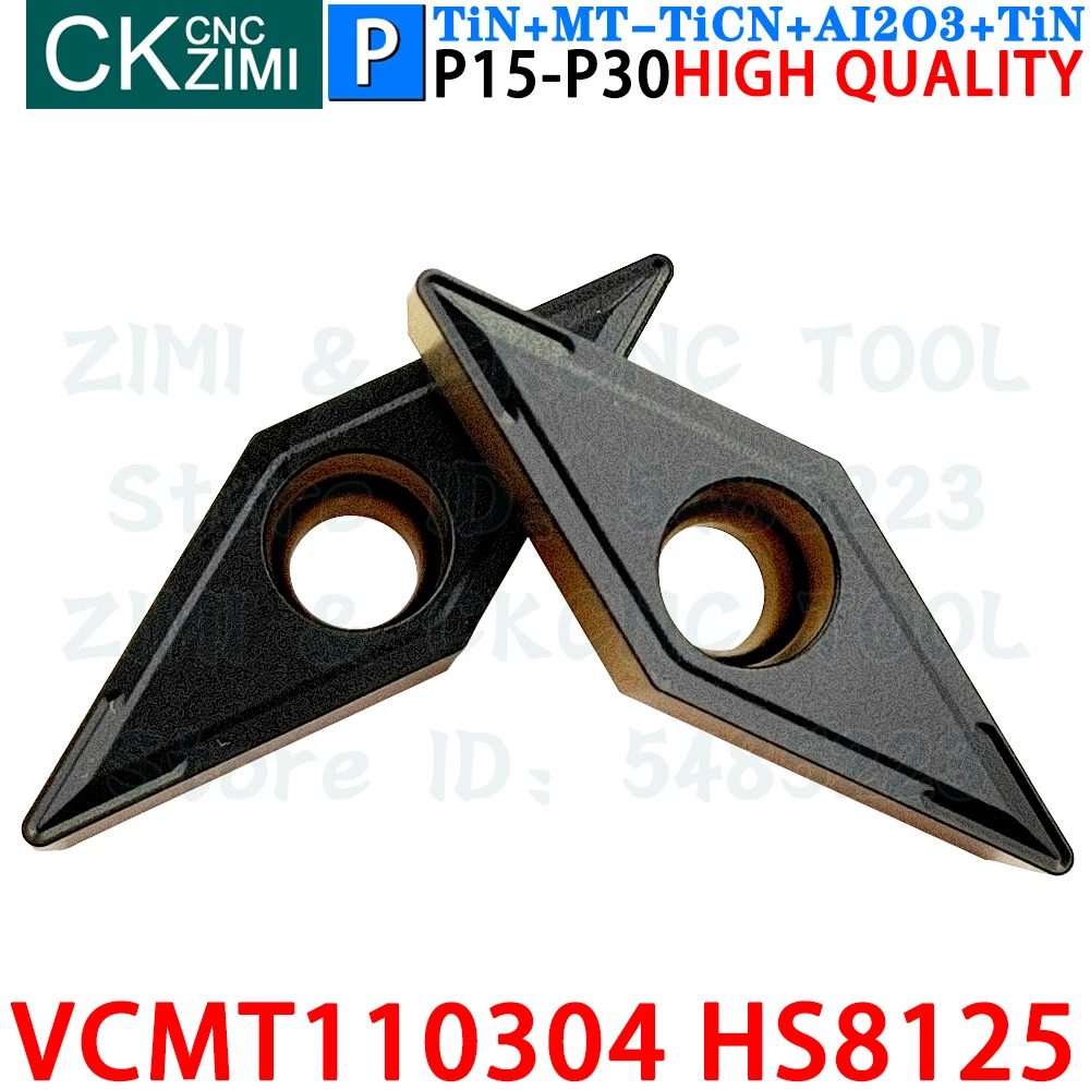 VCMT110304 HS8125 VCMT 110304 HS8125 كربيد الخارجية تحول إدراج أدوات VCMT 110304 VCMT221 HS8125 CNC مخرطة معدنية أدوات تقطيع