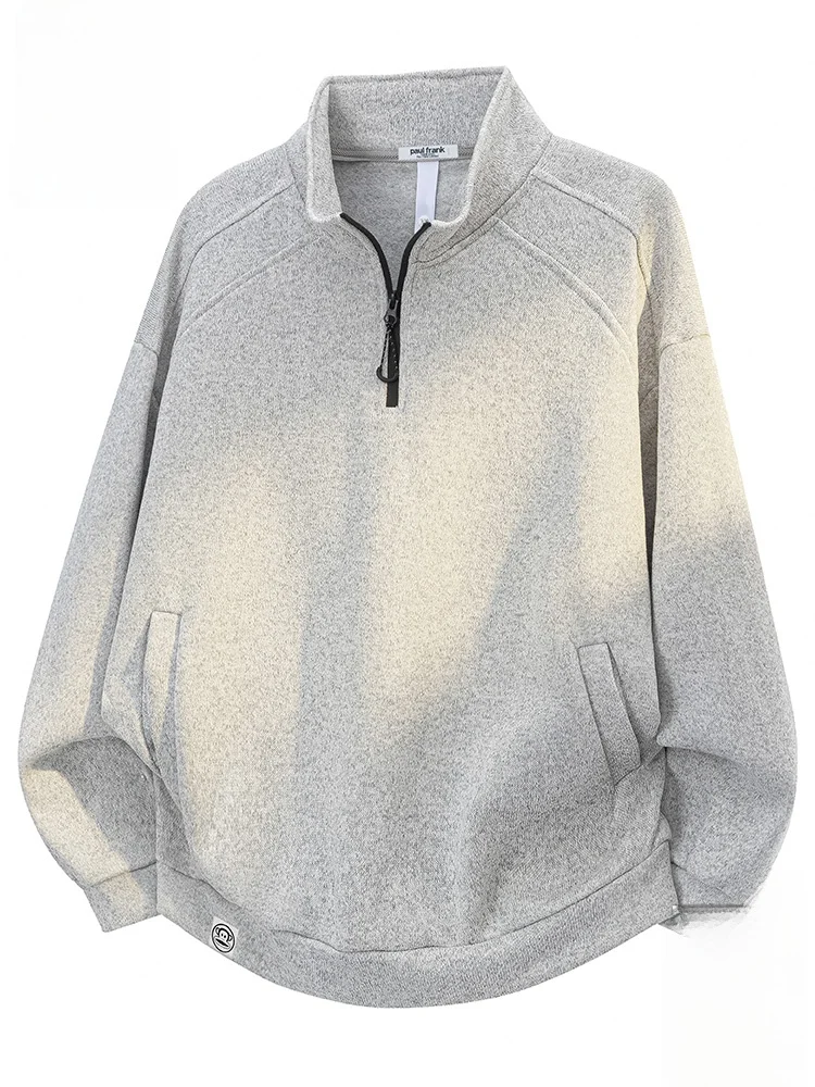 

PaulFrank Monkey f Zipper Stand Collar Sweatirt Men's Loose Long Sve Casual Top Comfortable Polyester Fiber Autumn Wear