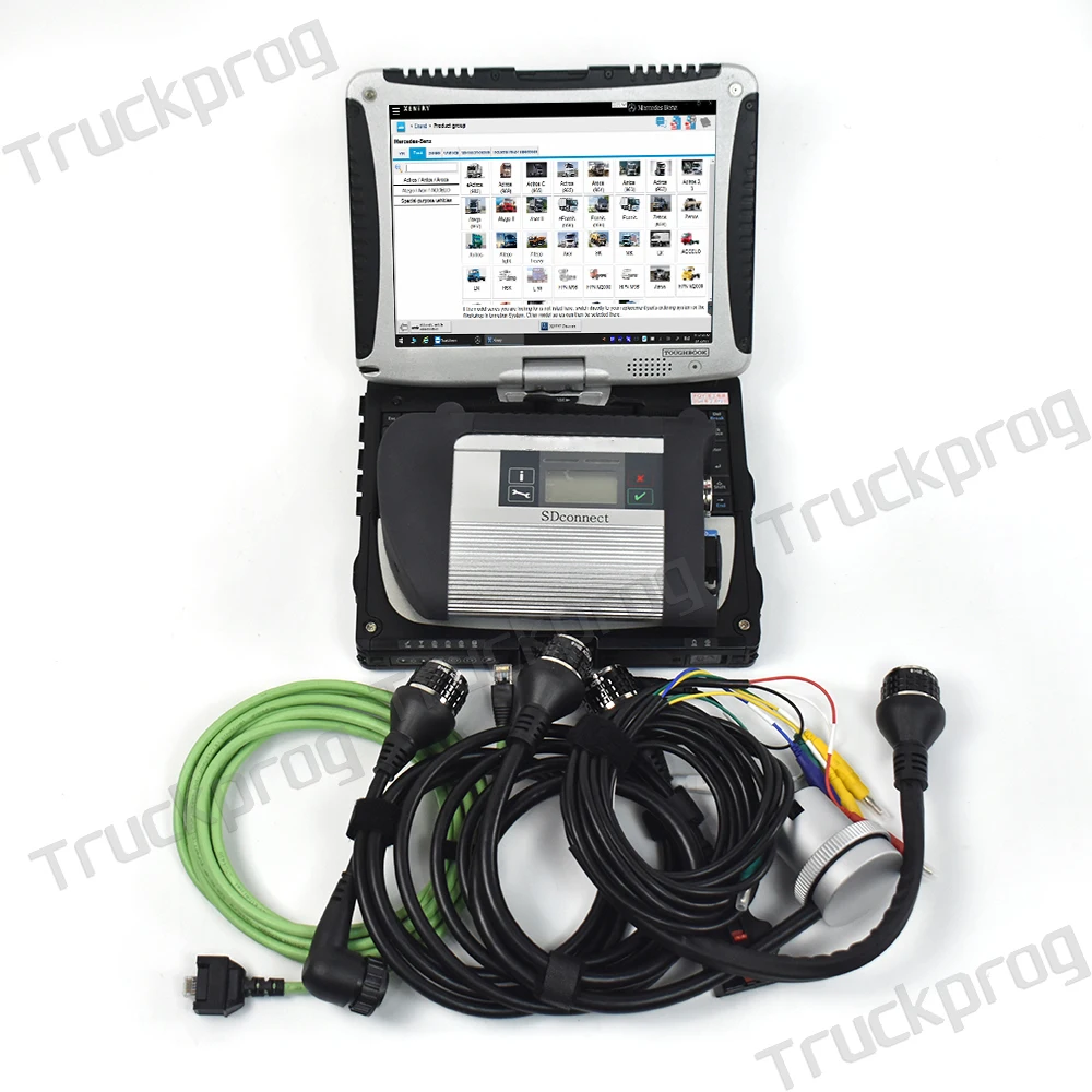 Toughbook Cf19+MB STAR SD C4 multiplexer for benz truck car diagnostic tool scanner+Speed limite xentry das wis epc