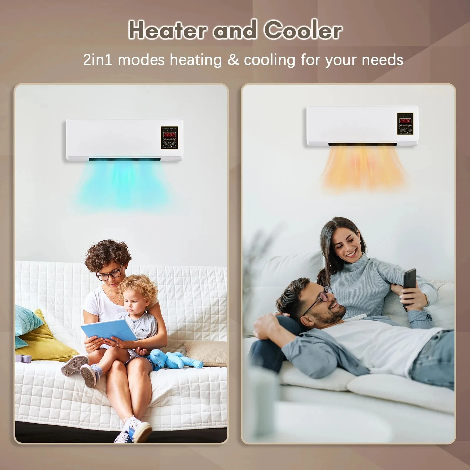 Multi-mode dual-function climate control equipment, ideal for indoor residential use, suitable for study rooms, laundry rooms, and small lounges