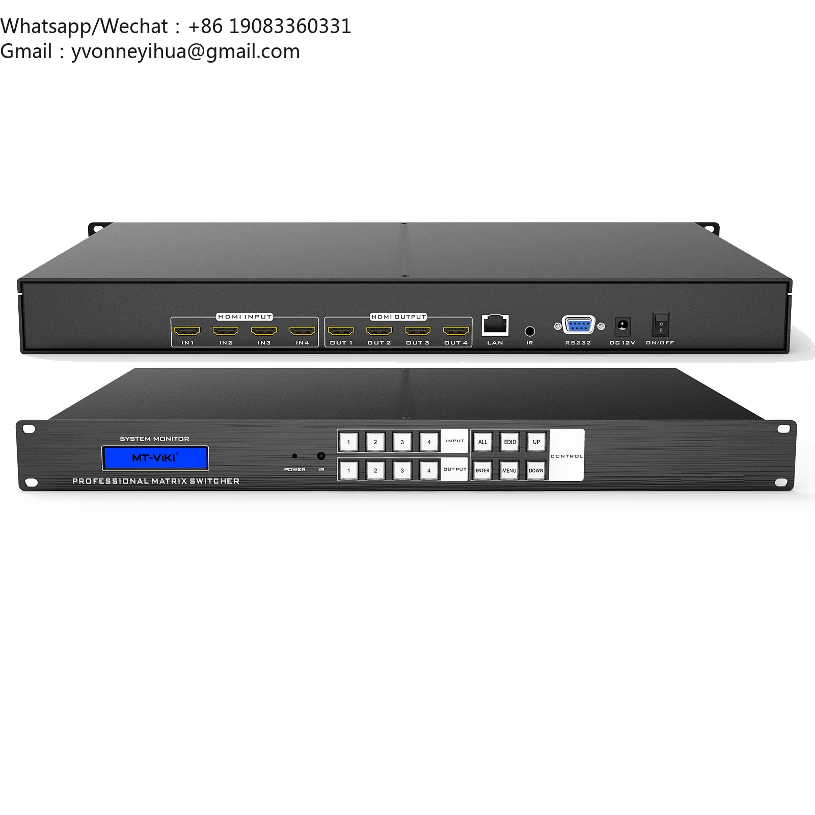 4K 30Hz Video HDMI Matrix Switcher 4x4, MT-VIKI ADI Chip 4 In 4 Out HDMI Matrix With IR Web Control