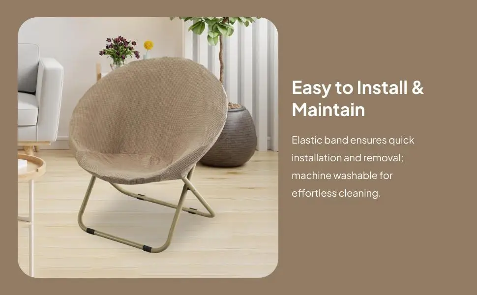 Saucer Chair Cover Furniture Protection Elastic Dustproof Washable Stretch Jacquard Moon Chair Slipcover Replacement for Home