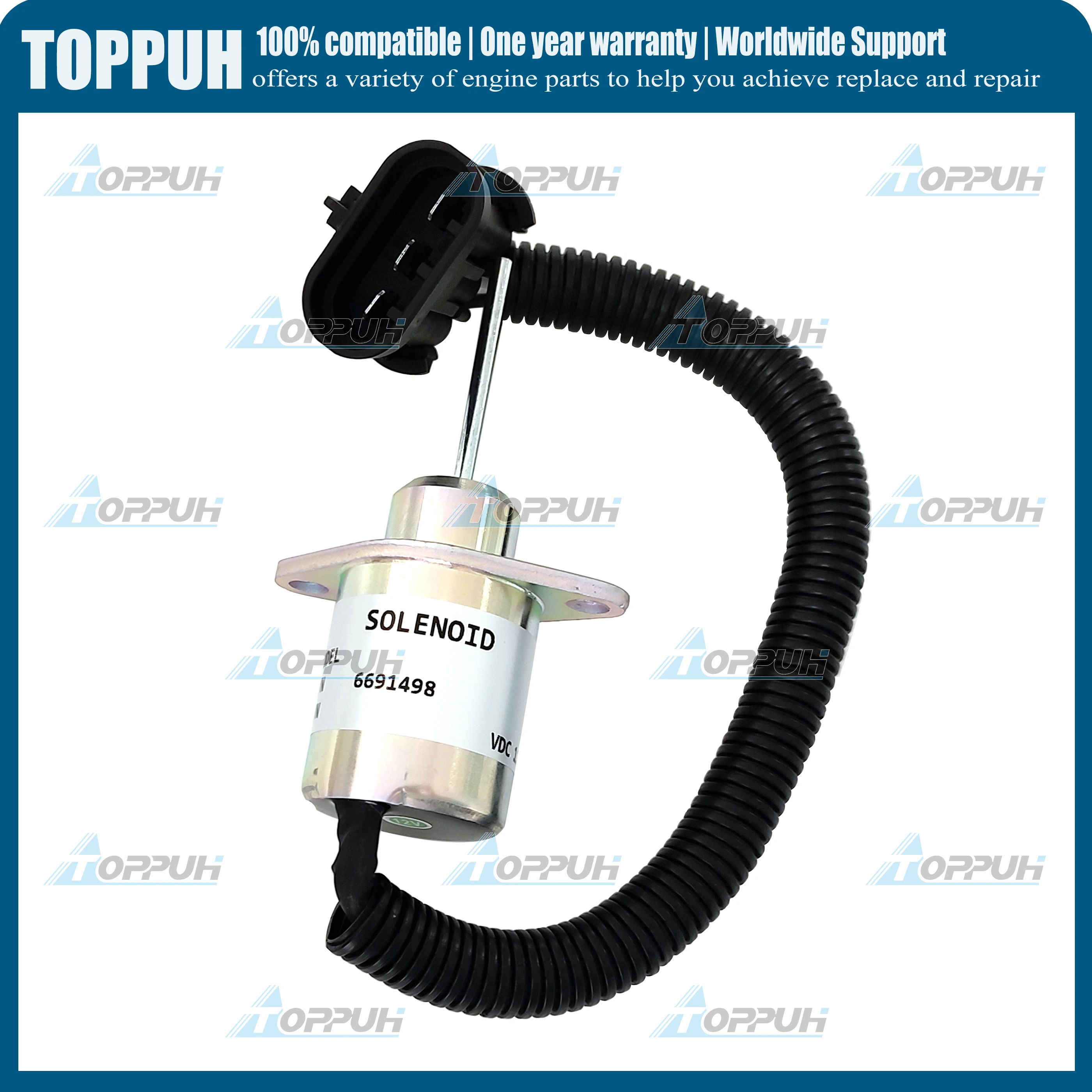 New 12V Shutoff Stop Solenoid 6691498 1503ES-12A5UC4S 1G925-60011 31143301-406 For Bobcat 325 328 329 331 334 335 337 341 425 42