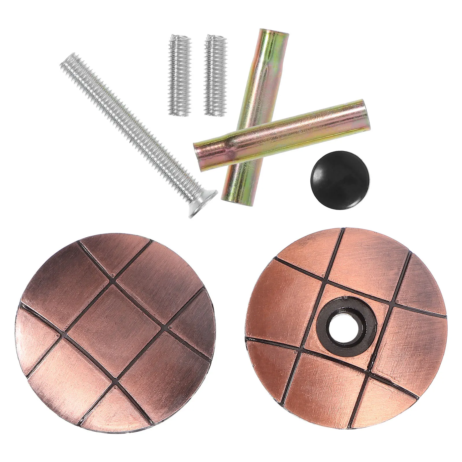 

1Set Zinc Alloy Cabinet Hole Plug Round Shaped Filler Plate with Screws Durable Material Versatile Application for Furniture