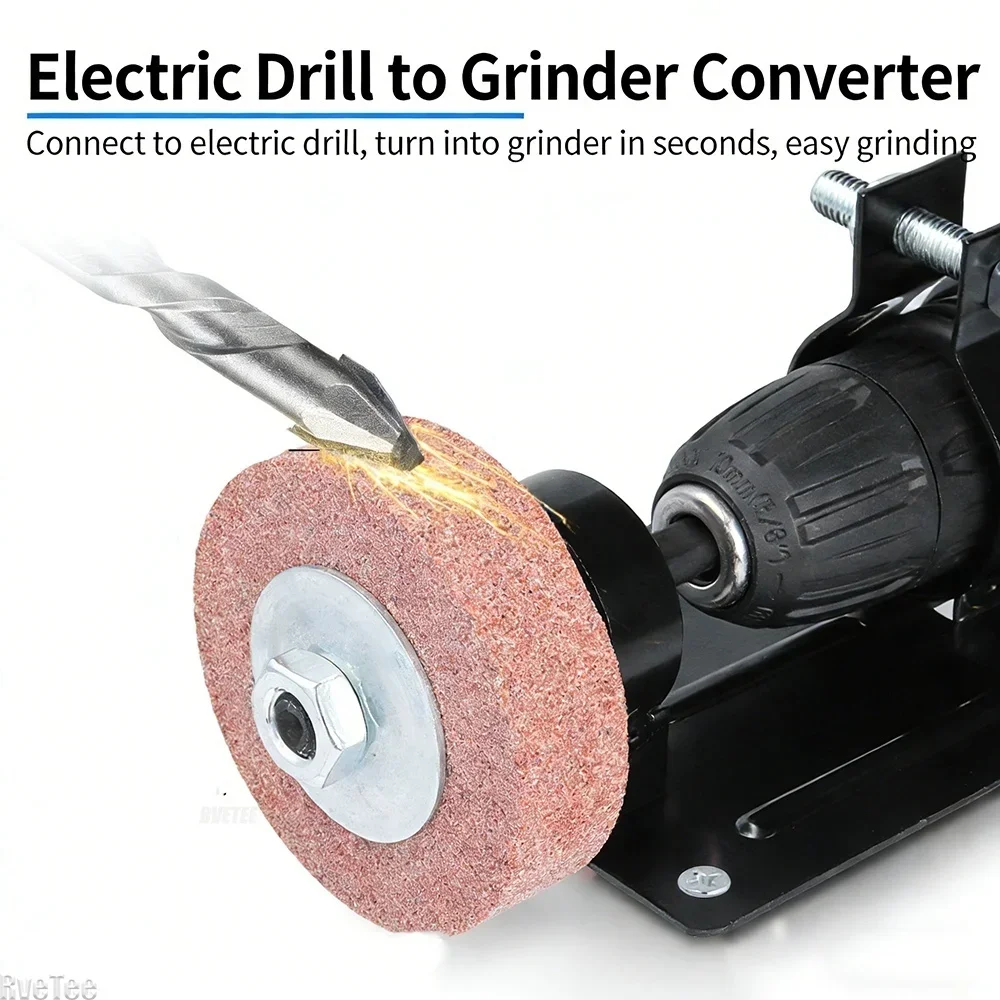 Multipurpose Electric Drill Polishing Conversion Head Metal Grinding Tool with Polishing Wheel & Sand Block HandDrill Power Tool