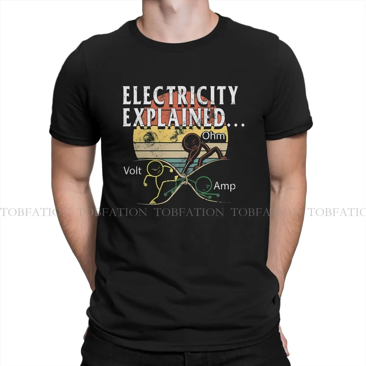 Electricity Explained Harajuku TShirt Engineer Electrical Electrician Style Streetwear Leisure T Shirt Male Short Sleeve Special