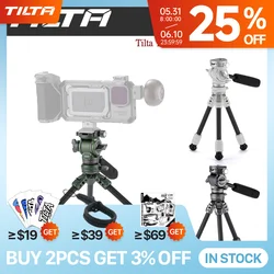 TILTA TT-VT03-FB Tabletop Video Fluid Head with 1-Stage Carbon Fiber Tripod Legs (3KG)