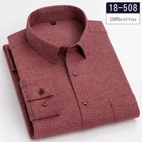 Camisas completas de pata de gallo 100% algodón de alta calidad de lujo para hombres, camisa informal ajustada, ropa de diseñador suave a cuadros de manga larga