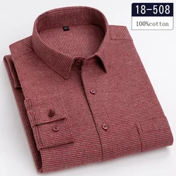 Luxe High-quality100 % Katoenen Piedstooth Volledige Overhemden Voor Heren Slim Fit Casual Shirt Met Lange Mouwen Zachte Designerkleding Ropa