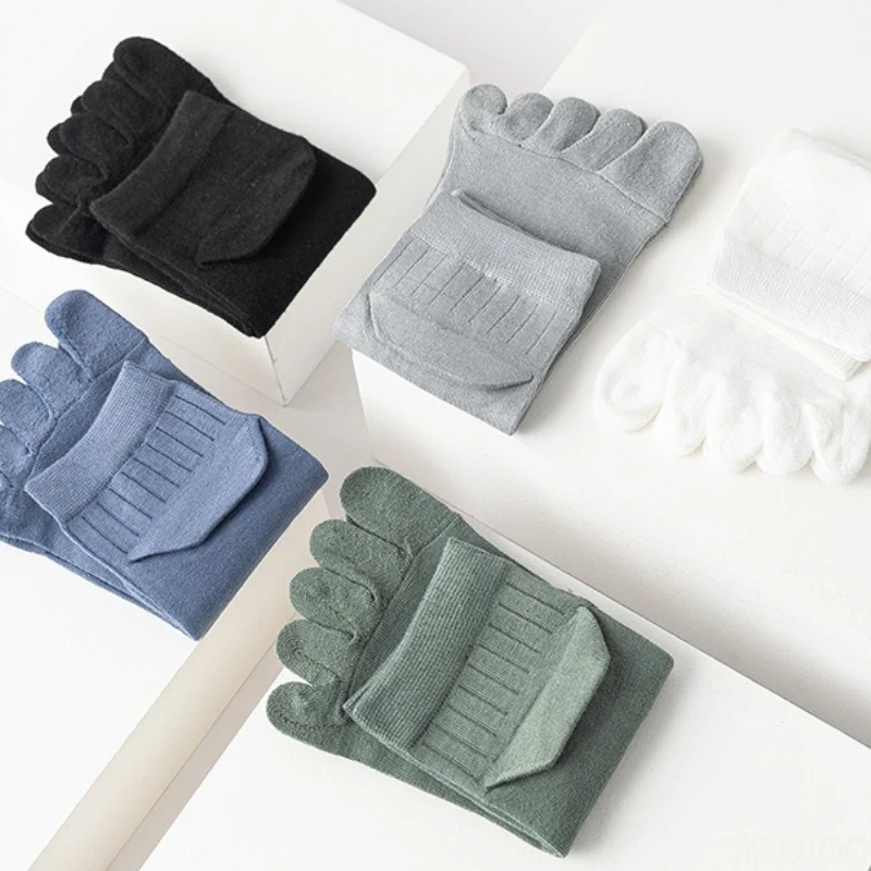 5 أزواج من الجوارب بخمسة أصابع للرجال في ربيع الخريف، جوارب قصيرة مريحة وممتصة للعرق ومضادة للبكتيريا