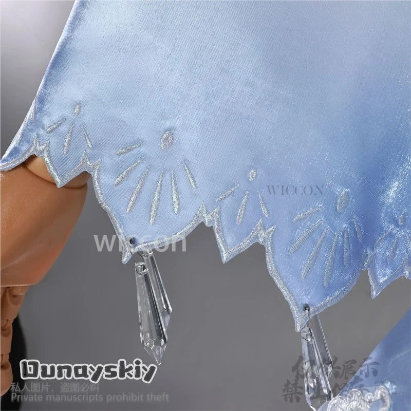 Weiss Schnee Cosplay RWBY Costume Anime Da Bianco A Blu Sfumato Eleganza Vestito di Pizzo Lolita Parrucca Coda di Cavallo Jirai Kei Halloween Ragazze