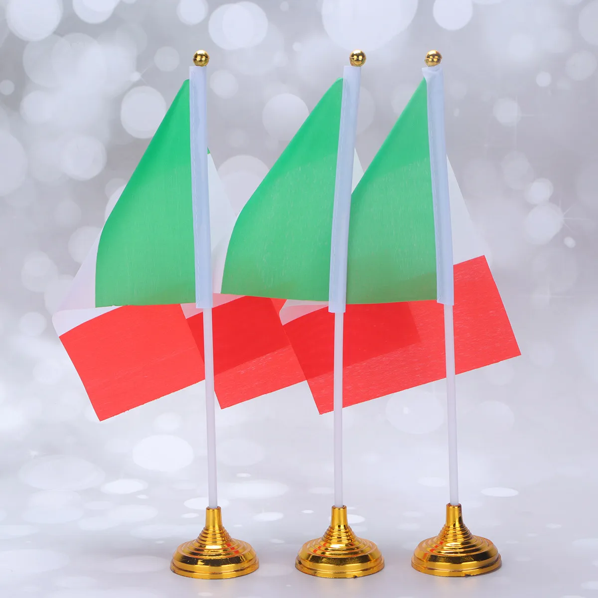 12Pcs Italy Desktop Flag with Weighted Base Vibrant Lightweight Tabletop Flag Decor for Festivals Historical Events Office Home