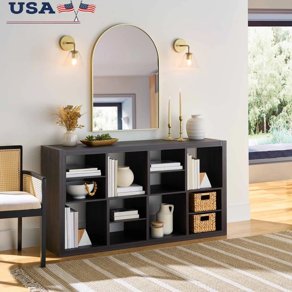 

8 Cube Organizer with H Shelf Inserts Versatile Storage Solution Office Living Room Bedroom Easy Assembly Durable MDF