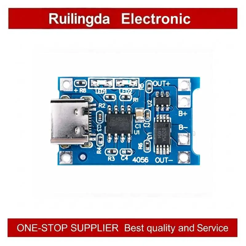 TP4056 1A Lithium Battery Charging Board Module with Type-C USB Interface Dual-in-one Charging And Protection