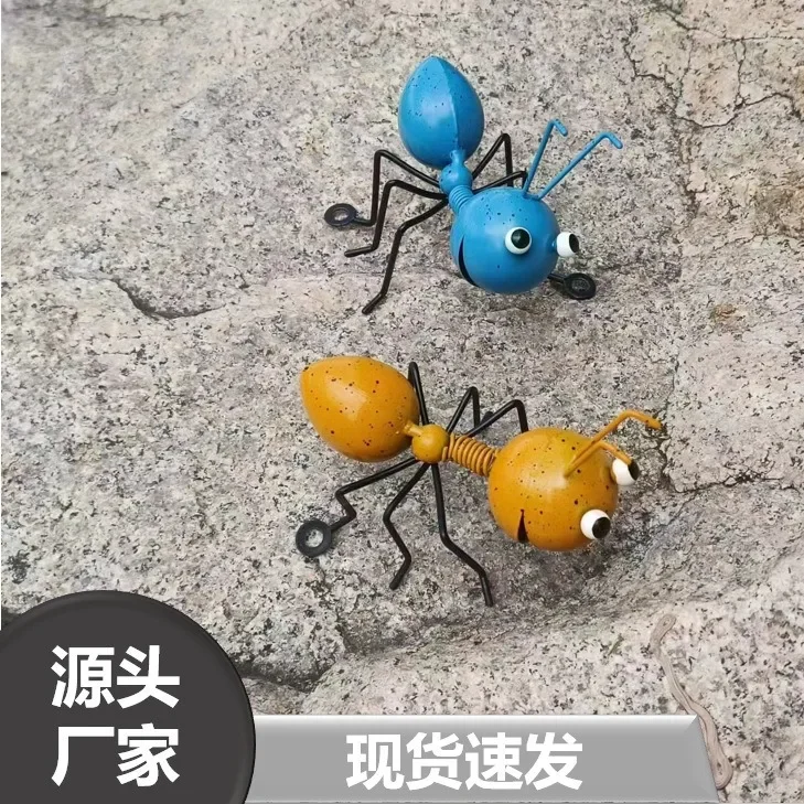 Iron Crafts Ornament Creative Ant Home Outdoor Garden Desktop Personalized Ornament Garden Wall Decoration