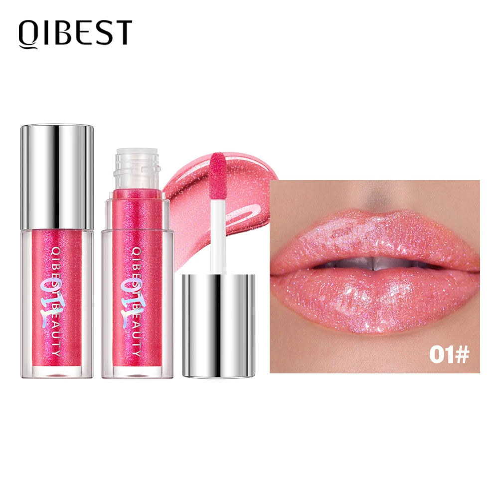 

Qibest Plump and Sparkling Pearlescent Lip Gloss Delicate Moisturizing and Moisturizing Easy To Color Dudu Lip Gloss Makeup