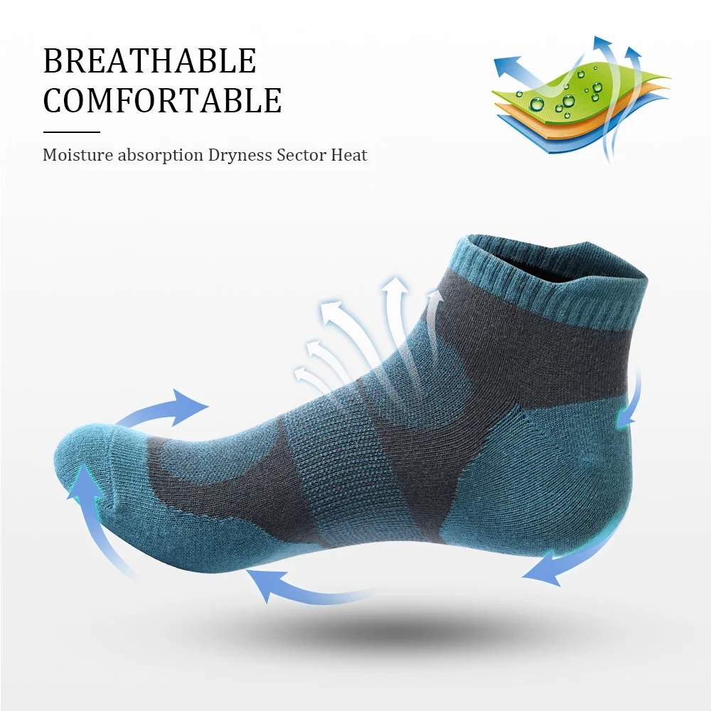 Fitness en plein air 5 paires nouveau printemps chaussettes pour hommes cheville épaisse tricot chaussette de sport respirant séchage rapide