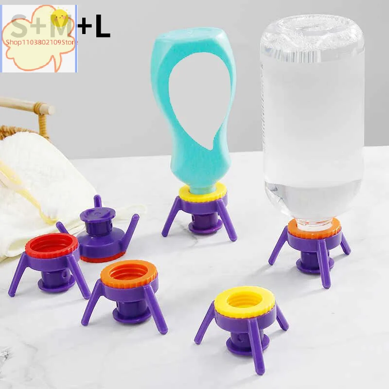 【YH】3Pcs Plastic Bottle Upside Down Drain Holder With 3 Different Sizes And Stable Tripod Design For Kitchen Bathroom Organiz
