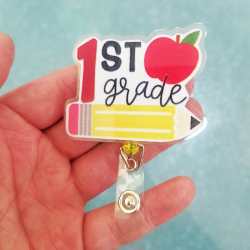 stock teacher brooch pencil badge back to school pins chancho 1st 5st grade school badge