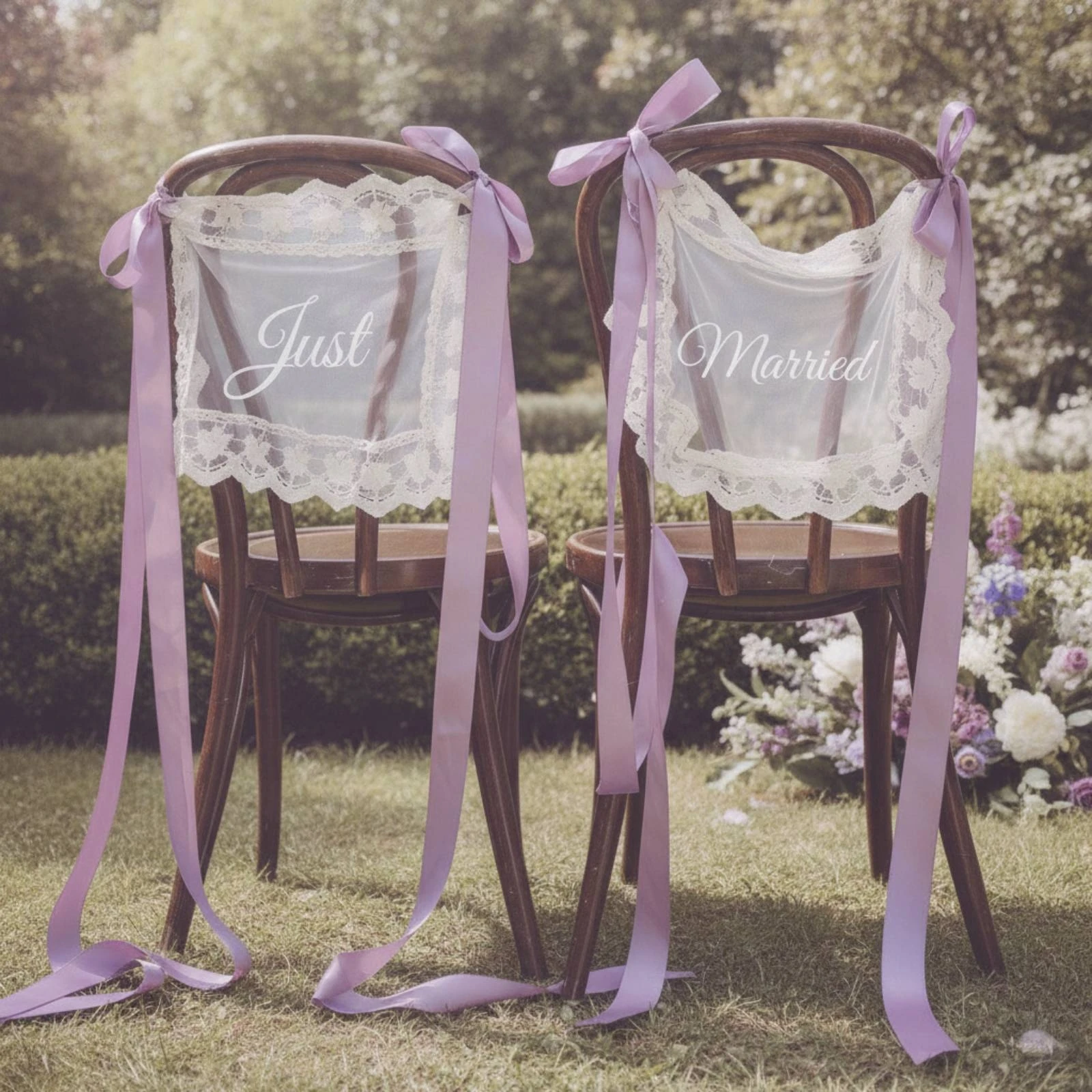 Tulle Chair Bows with Lace Versatile Chair-Back Decorations with Ribbons Sash Luxurious Easy to Use for Brides