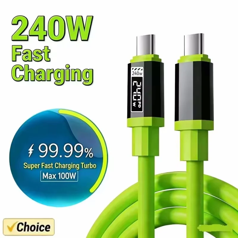 240W PD Fast Charging USB Type-C to Type-C Cable for Huawei, Xiaomi, Samsung, OPPO, VIVO