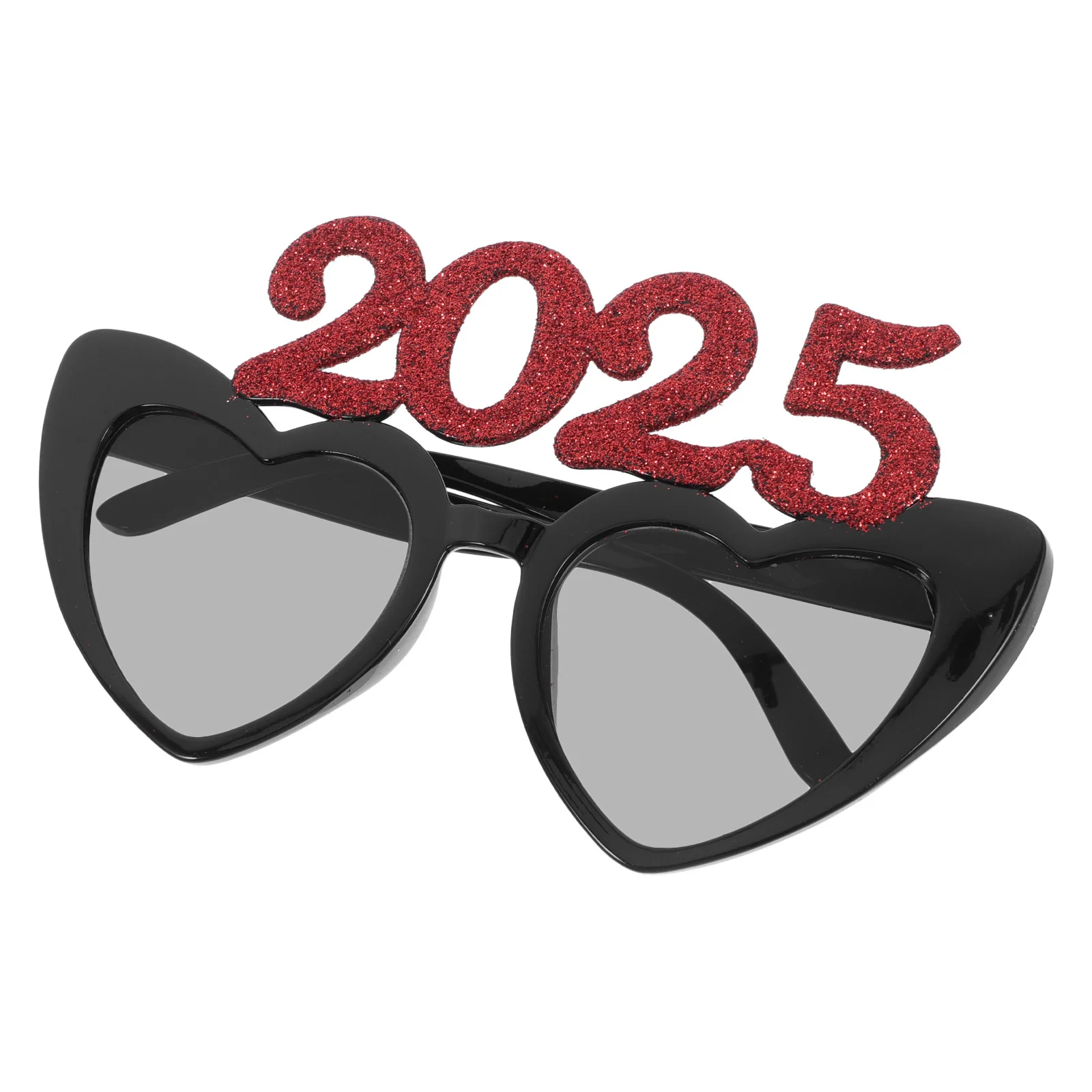

1Pair 2025 Heart Shaped Glasses New Year Party Props Photo Accessories Lightweight Comfortable 2025 Eyeglasses
