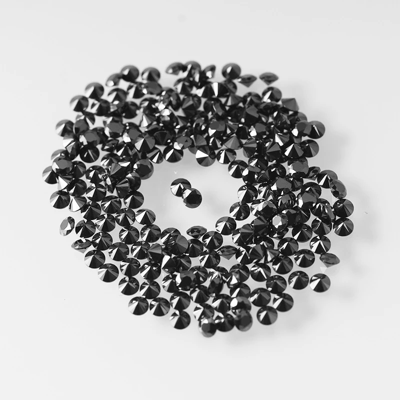 1.0ct / Pack Small Sizes From 0.8 to 3.0mm Black Moissanite Loose Stones Pass Diamond Tester for Moissanite Jewelry Making