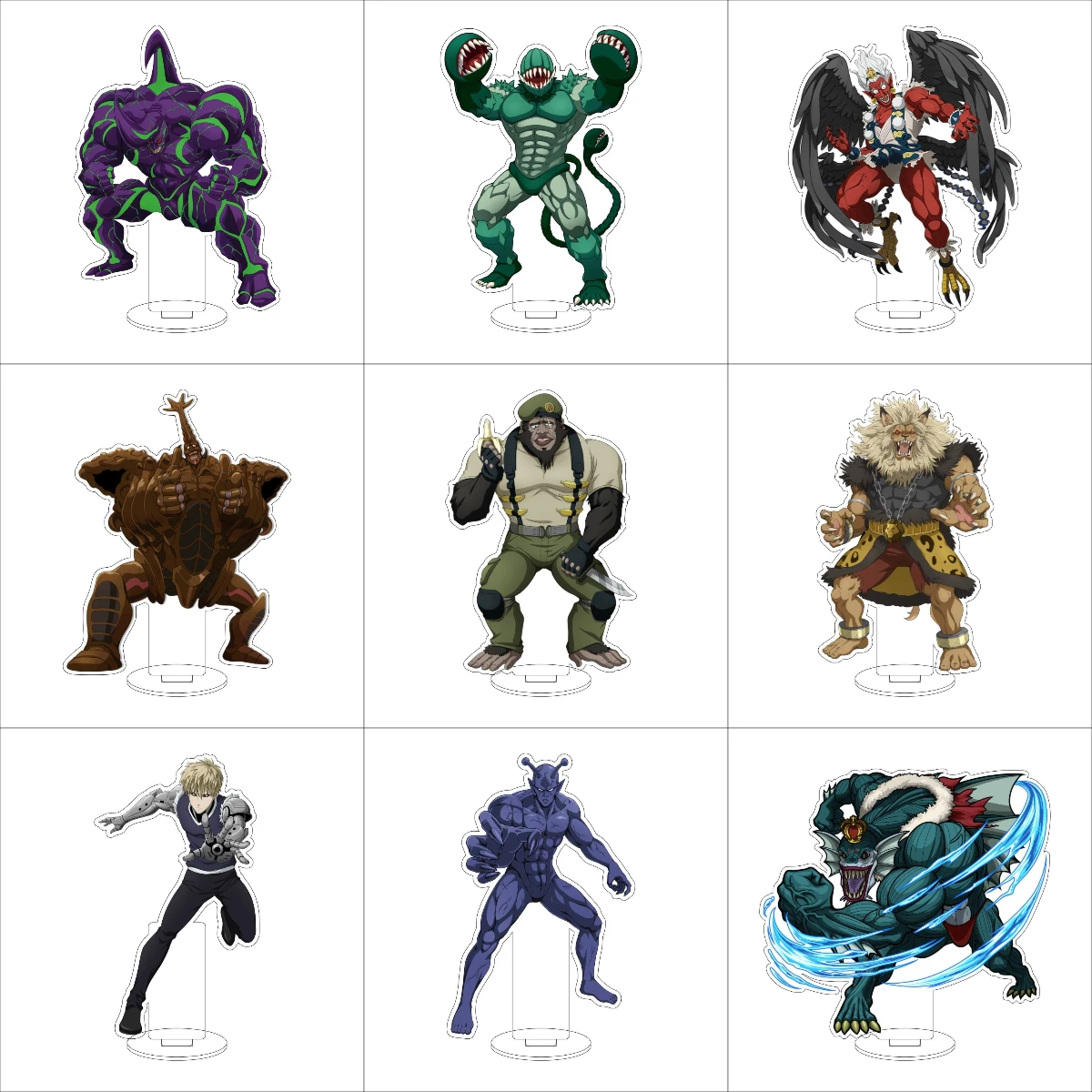 16CM Anime ONE PUNCH-MAN adornos de soporte acrílico Saitama/Genos/BLAST/Tatsumaki/Kamikaze/Bang figura soporte regalos de Halloween