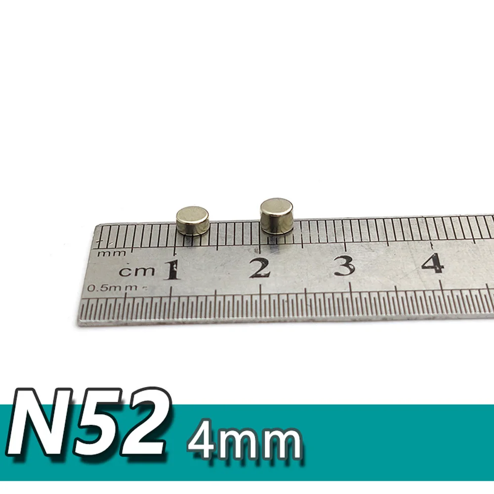 20 個マグネット N52 4 × 1 ミリメートル 4 × 1.5 ミリメートル 4 × 2 ミリメートル 4 × 3 ミリメートル 4 × 4 ミリメートルラウンド強力な磁石小型ネオジム磁気レアアース強力な永久