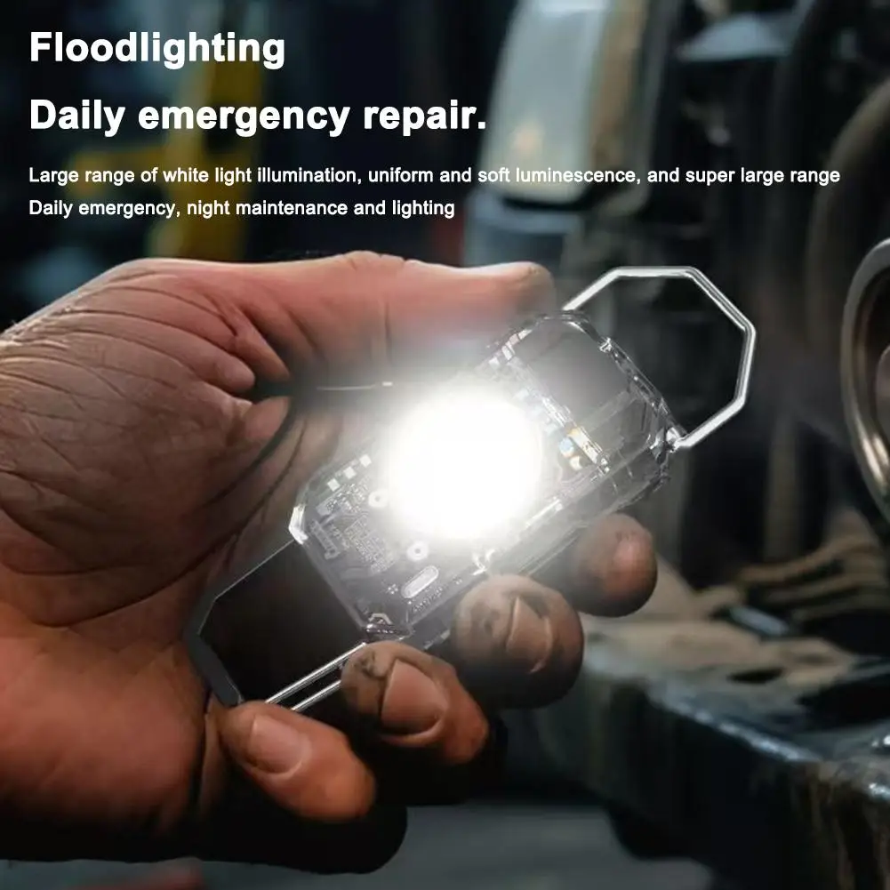 

Многомодовый брелок для ключей, регулируемый прожектор, USB-C, перезаряжаемый поясной фонарик для выгула собак, ночная рыбалка, дропшиппинг