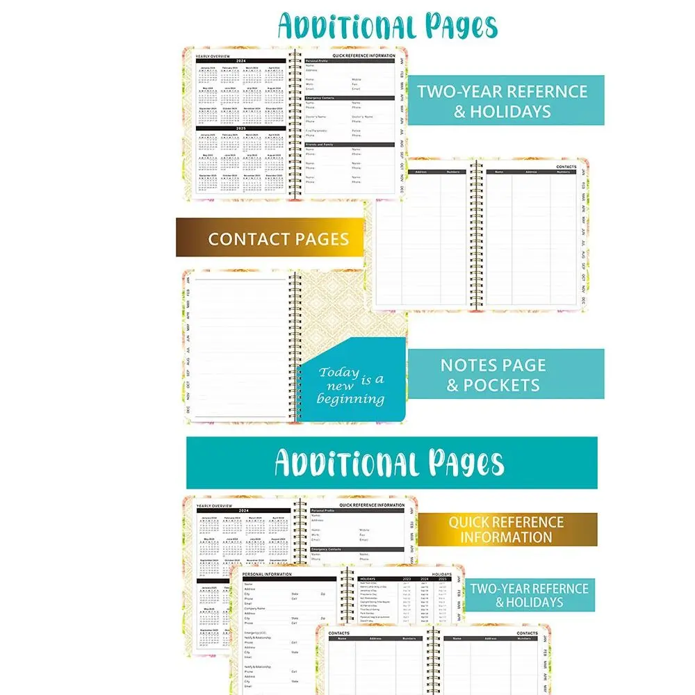 Thicken 2025 Agenda Planner Notebook Loose-leaf Coil Diary Weekly Planner A5 Schedules Notepad Time Organizer