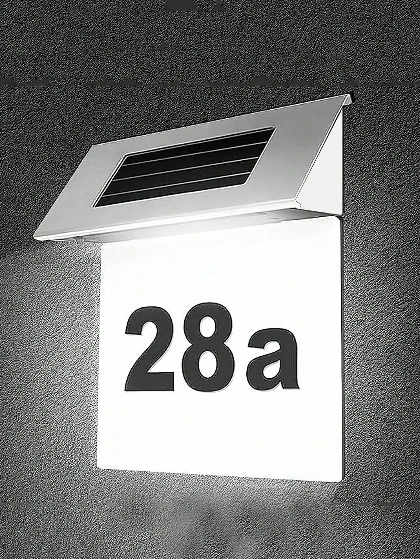 1 Pack 4LED Solar House Number Sign: Waterproof Lighted Nameplate for Home Yard Garden Gift
