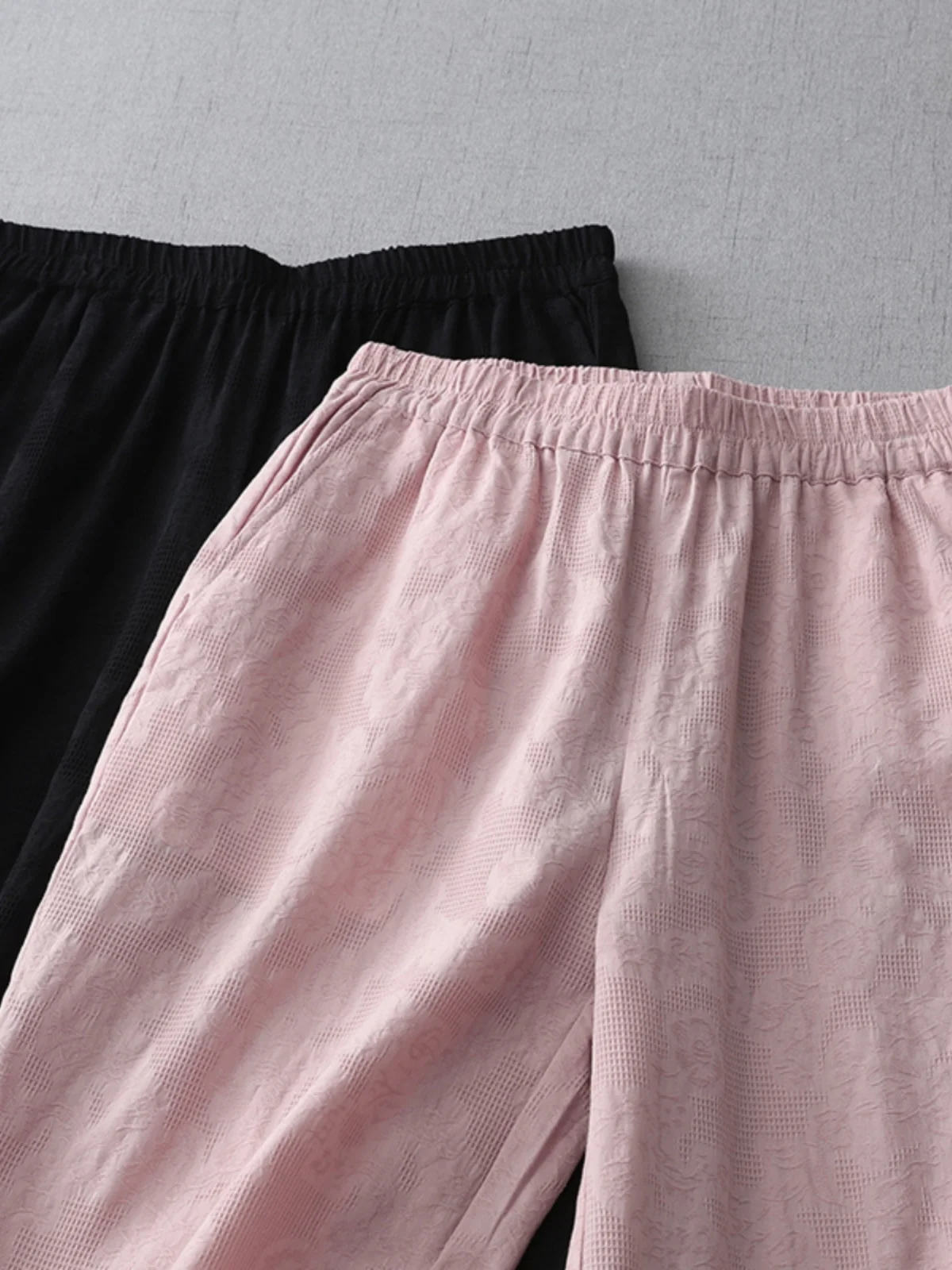 Pure Color Breathable Cotton Linen Harlan Lantern Pants Large Size Women's Trousers Belted Slim High Waist Nine Points Casual...