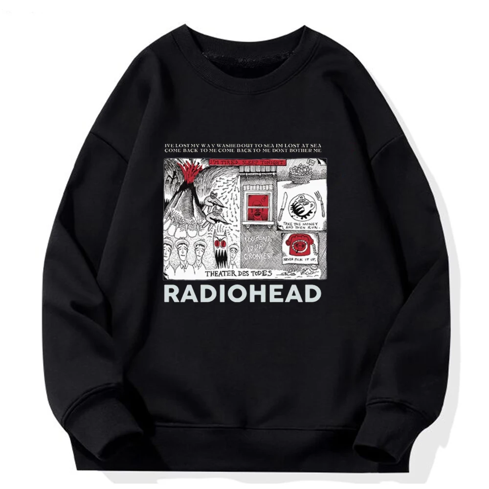 Radiohead Hoodie Men Vintage Classic Sweatshirt North America Tour Rock Boy Sudaderas Hombre Hip Hop Unisex Oversized Male Tops