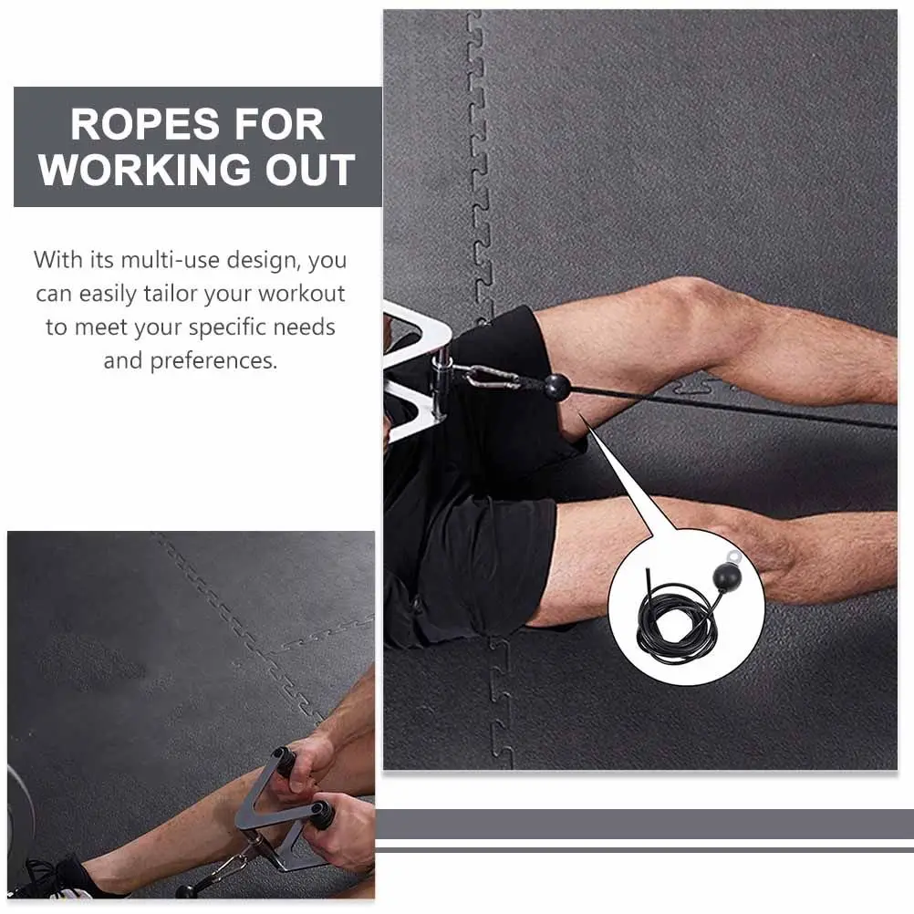 1Set Gym Cable Rope Set Multi Function Pulley Cable for Workout Ropes Fitness Equipment Easy Clean Lightweight Home Gym