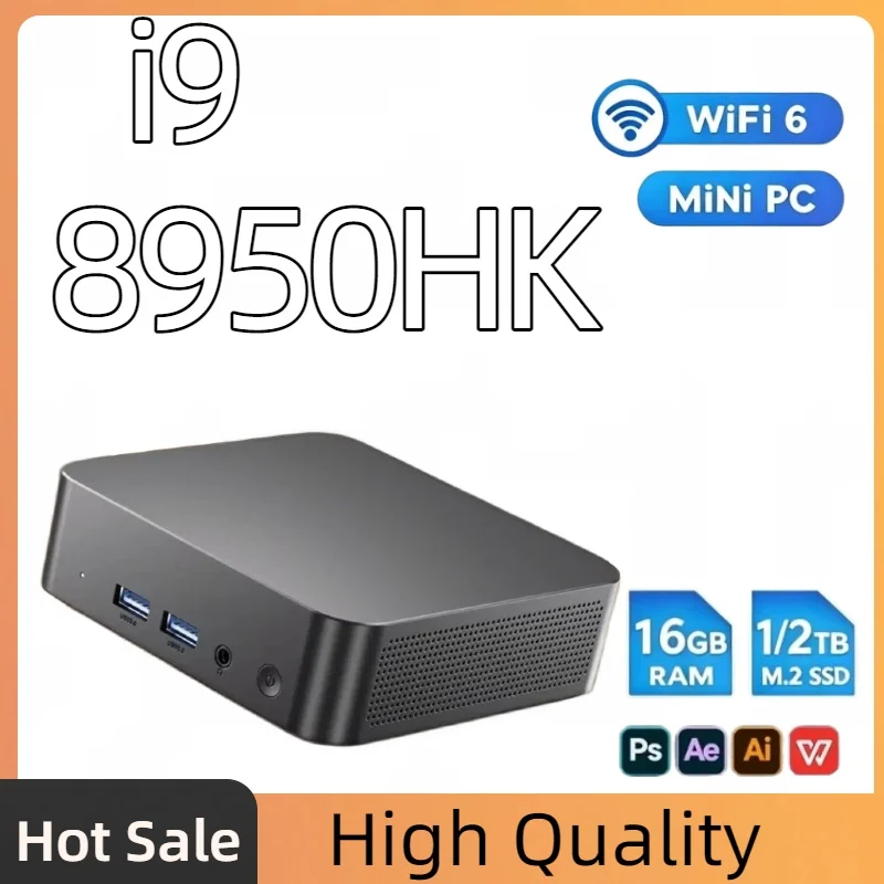 

Mini PC Intel Core i9 8950HK 16GB RAM 1TB SSD PC Gamer Computer Dual WIFI 6 BT5.2 4K HD Mini Gaming Pc Desktop