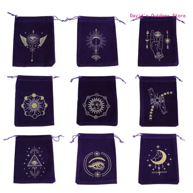 Tarot Drawstrings Bag Jewelry Pouches Organizers for Tarot & Oracles Card X3UA