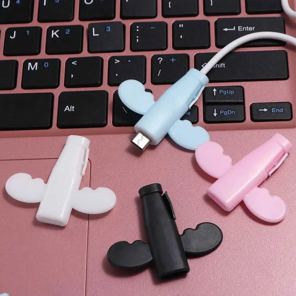 

10pcs Silicone Cute Wing Cable Protector Cord Protector Charger Cord Cable Winder Cartoon Cute Wire Cord Cable Organizer IOS