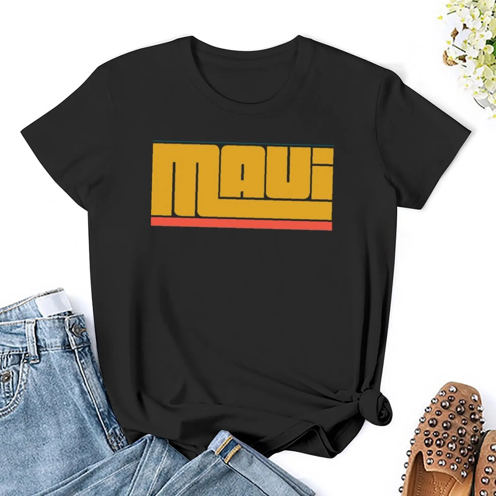 Retro Inspired Maui 1970's 1980's Hawaii T-Shirt vintage clothes Female clothing t-shirt dress for Women long