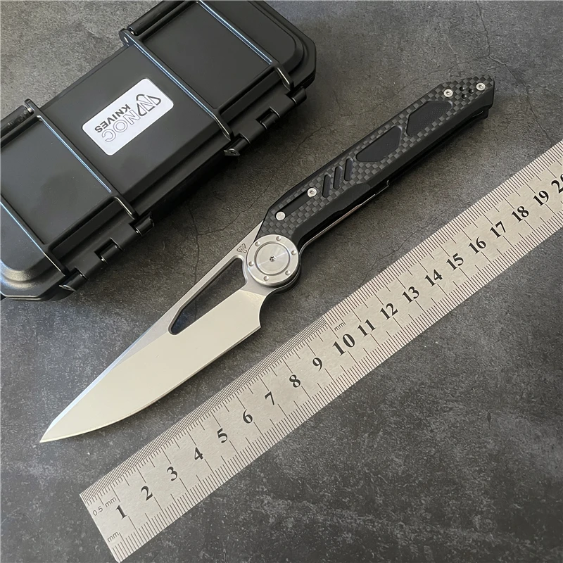 NOC DG04 Pocket Folding Knife 440C Steel Blade G10 Carbon Fiber Handle Camping Outdoor Survival Defense Hunting Knife EDC Tool