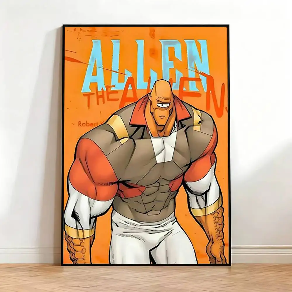 Allen the Alien Cartoon Invincible Poster Waterproof Wall Art Sticker For Bar Living Room Vintage Decor High Quality Print Gift