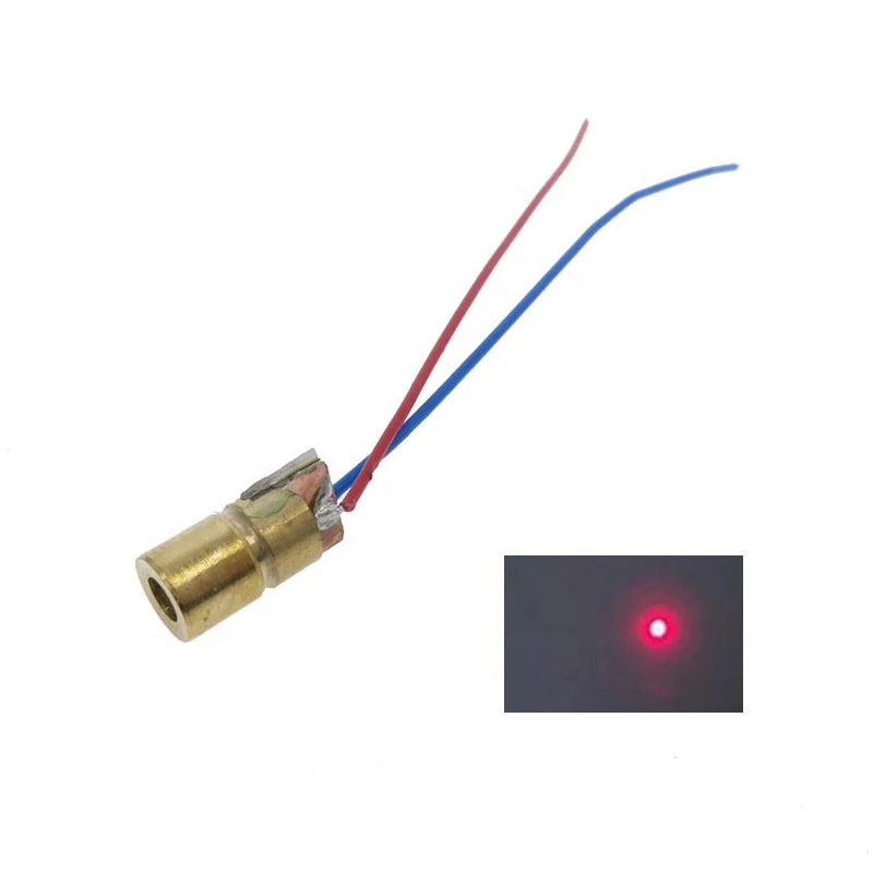 Red laser pointer 650nm 6mm 3V 5V 5mW Adjustable Laser Dot Diode Module Red Copper Head Mini Laser Diode