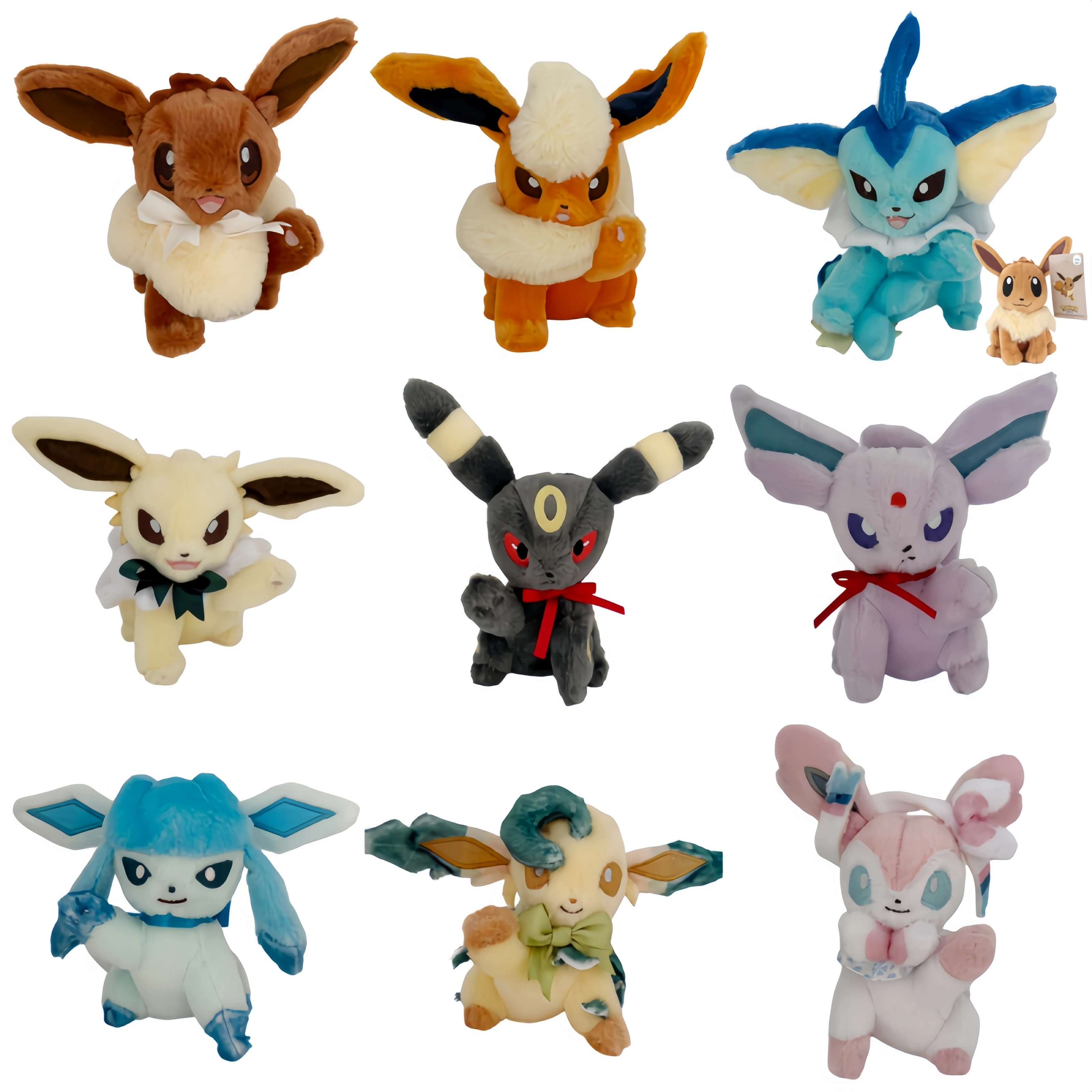 New Eevee Peluche Toy Umbreon Sylveon Espeon Stuffed Plush Toy Anime Glaceon Leafeon Flareon Vaporeon Poké Ball Soft Stuffed Toy