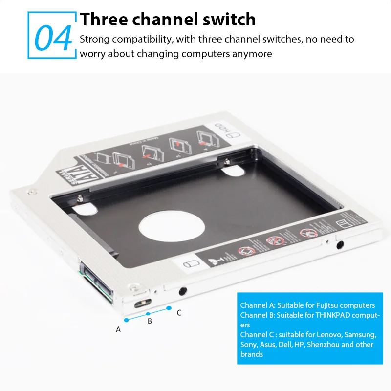 2/1 SZT. Aluminiowa Ramka na Dysk Twardy do Laptopa 9,5 mm Mechaniczny Dysk SATA3 SSD Dysk Półprzewodnikowy Wspornik Montażowy HDD Caddy