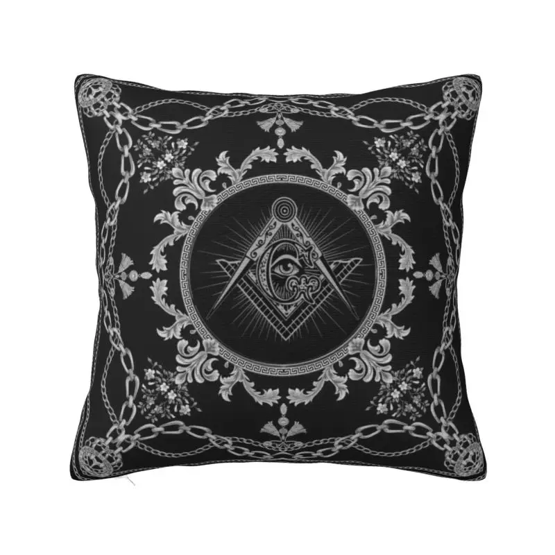 

Freemasonry Baroque Art Pillow Case for Living Room Masonic Mason Nordic Cushion Cover Velvet Pillowcase