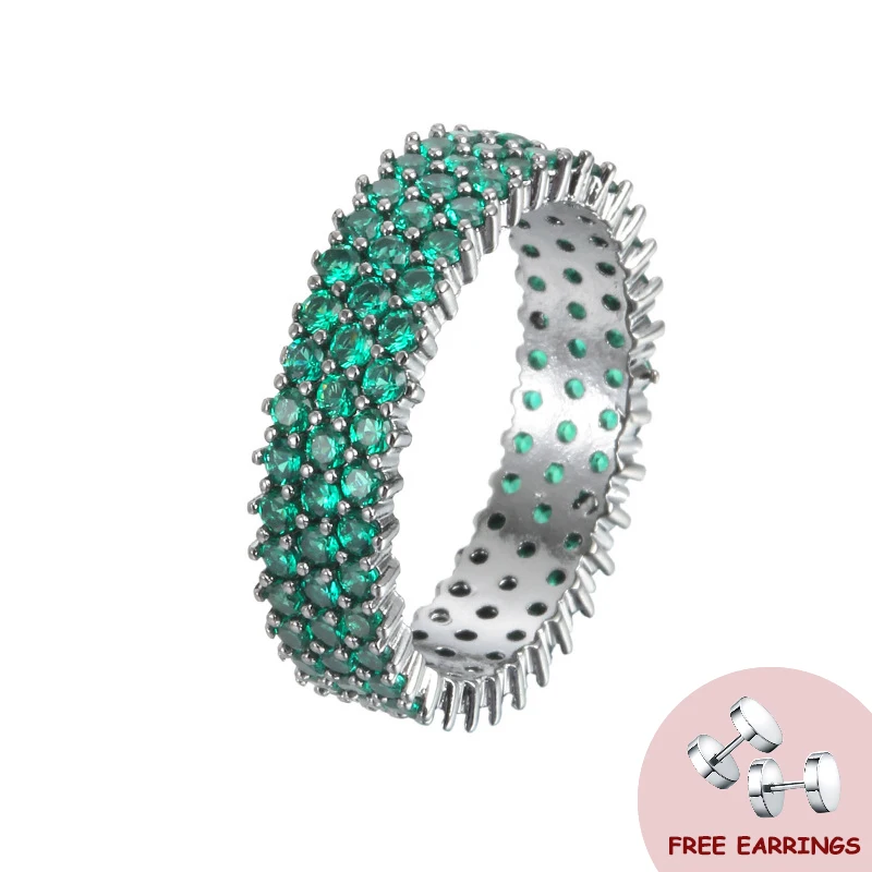 

Luxury Rings with Zircon 925 Silver Jewelry Accessories for Female Wedding Engagement Promise Party Gift Finger Ring Size 6-10